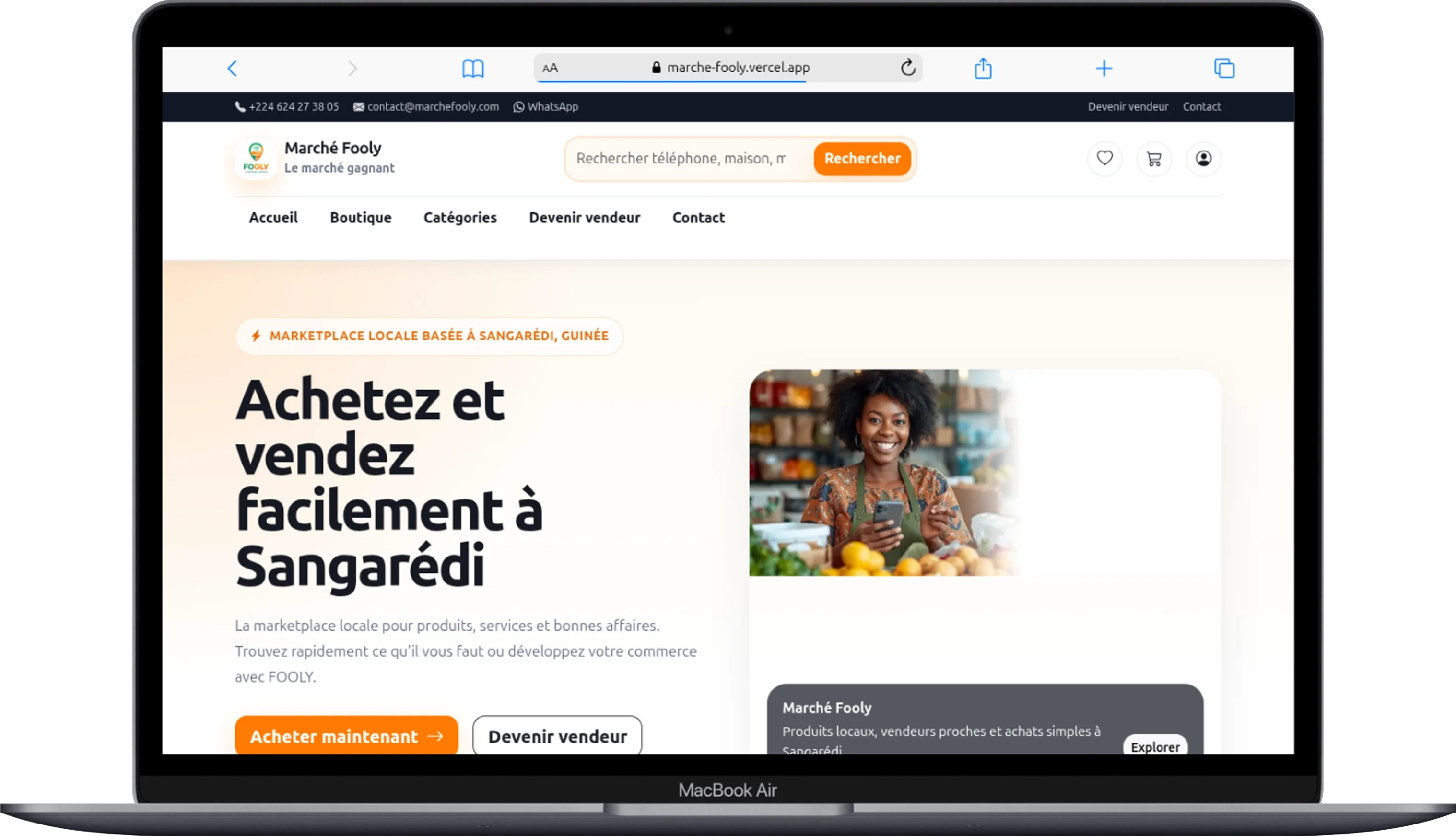 Aperçu du projet Marché Fooly